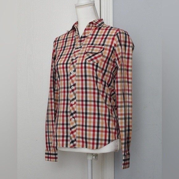 Custom Made Women’s Plaid Button Up Pocket Front Shirt - Picture 1 of 9